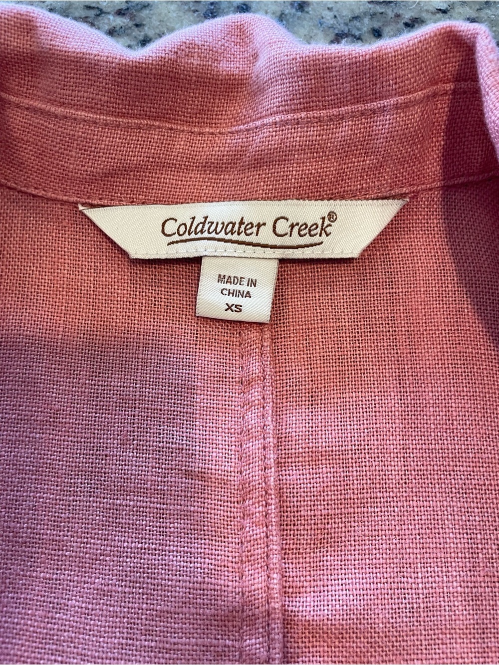 New Coldwater Creek coral 100% linen Blazer Jacket XS - Picture 6 of 7